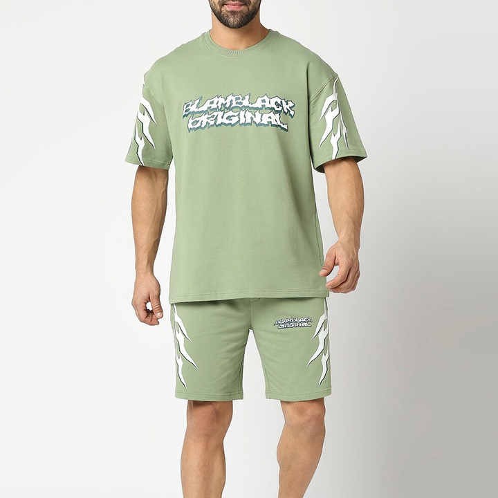 Custom Made Men's Casual T-Shirt & Shorts Set Design Your Own Low MOQ Online Selling Low Price